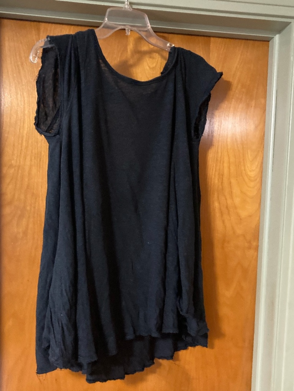 We the Free Free People Cotton Linen Blend Flowy Top keyhole back Size Small